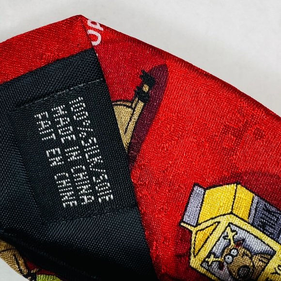 Christmas Tie Red Santa's Reindeers 58 inches - Picture 5 of 5